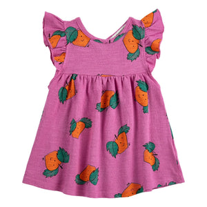 Bobo Choses - Orange Ruffled Dress Organic Cotton Baby | Purple