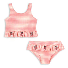 Konges Sløjd - Etta Checkered Strawberry Badeanzug | Rosa