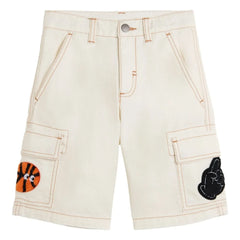 Stella McCartney Kids - Organic Cotton Denim Cargo Shorts | Ivory