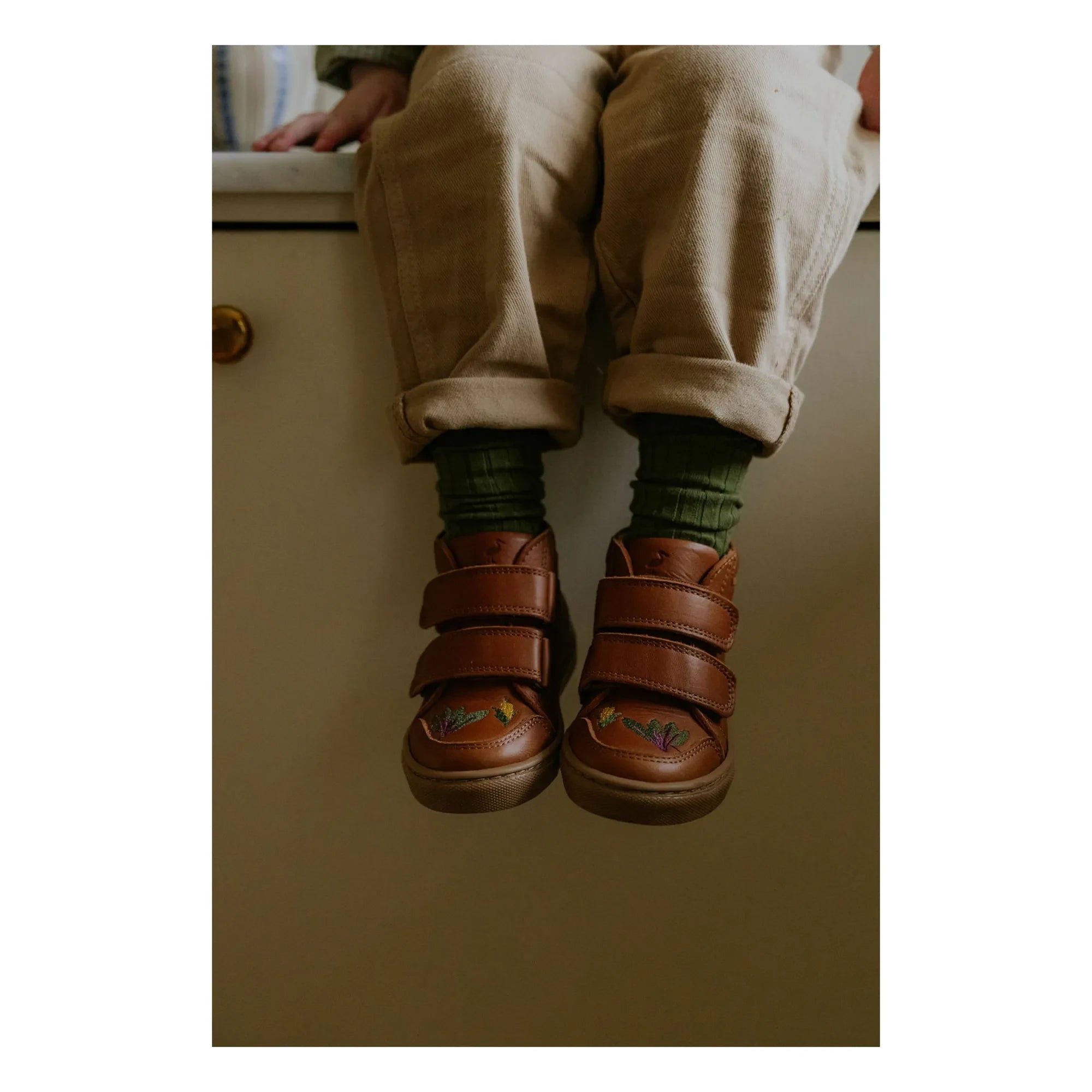 Petit Nord - Sonbahar Hasadı Çizik Sneakers - Uniqua Koleksiyonu | Konyak