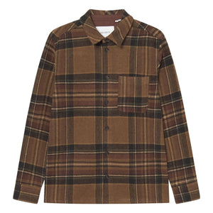 Les Deux - Kaleb Ekoseli Yün Overshirt | Kahverengi