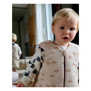 Tante Reine - Coeur Organic Cotton Footed Sleep Sack | Cream