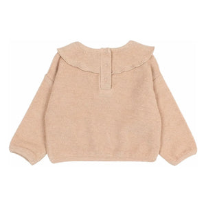 Búho - Organik Havlu Kumaş Volanlı Sweatshirt | Pembe
