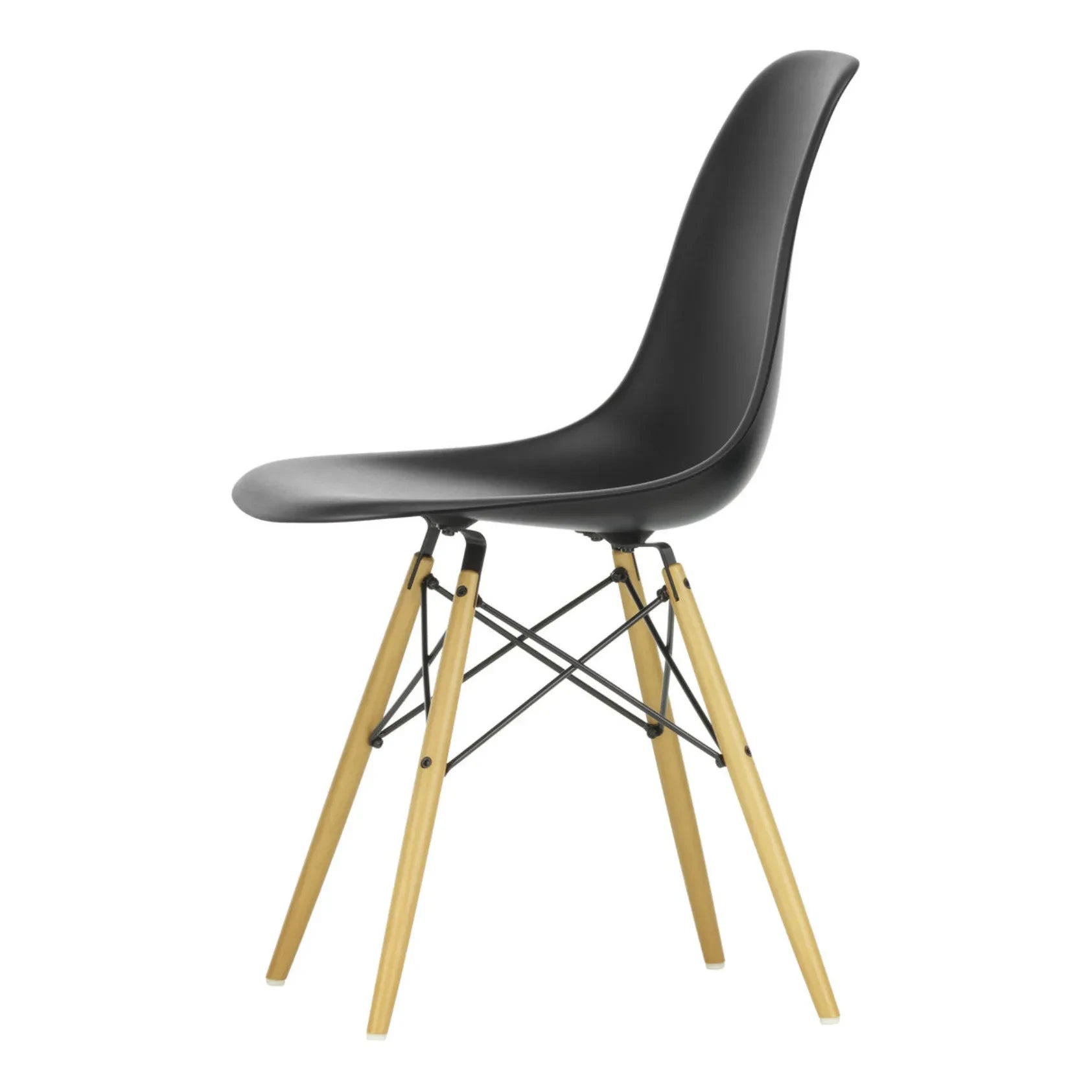 Vitra - DSW Plastikstuhl - Ahornuntergestell - Charles & Ray Eames | Schwarz