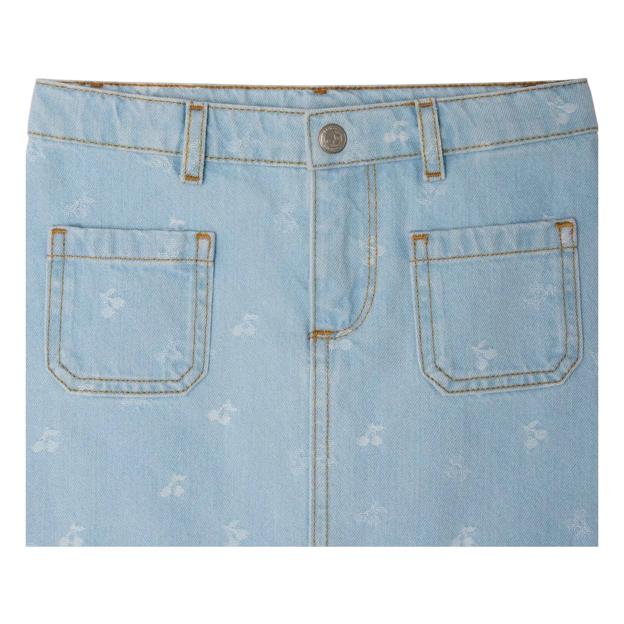 Bonpoint - Tison Cerises Denim Skirt | Light Blue