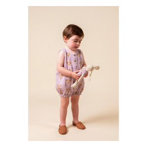 birinit - Striped Organic Cotton Cinca jumpsuit | Mauve