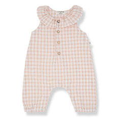 1+ in the family - Egina Vichy Seersucker Overall | Beige Rosa
