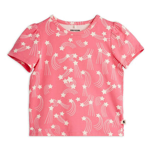 Mini Rodini - Stars Organic Cotton T-Shirt | Pink