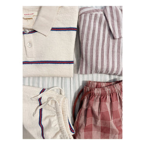 Konges Sløjd - Çizgili Organik Pamuk Trio Şort | Bej