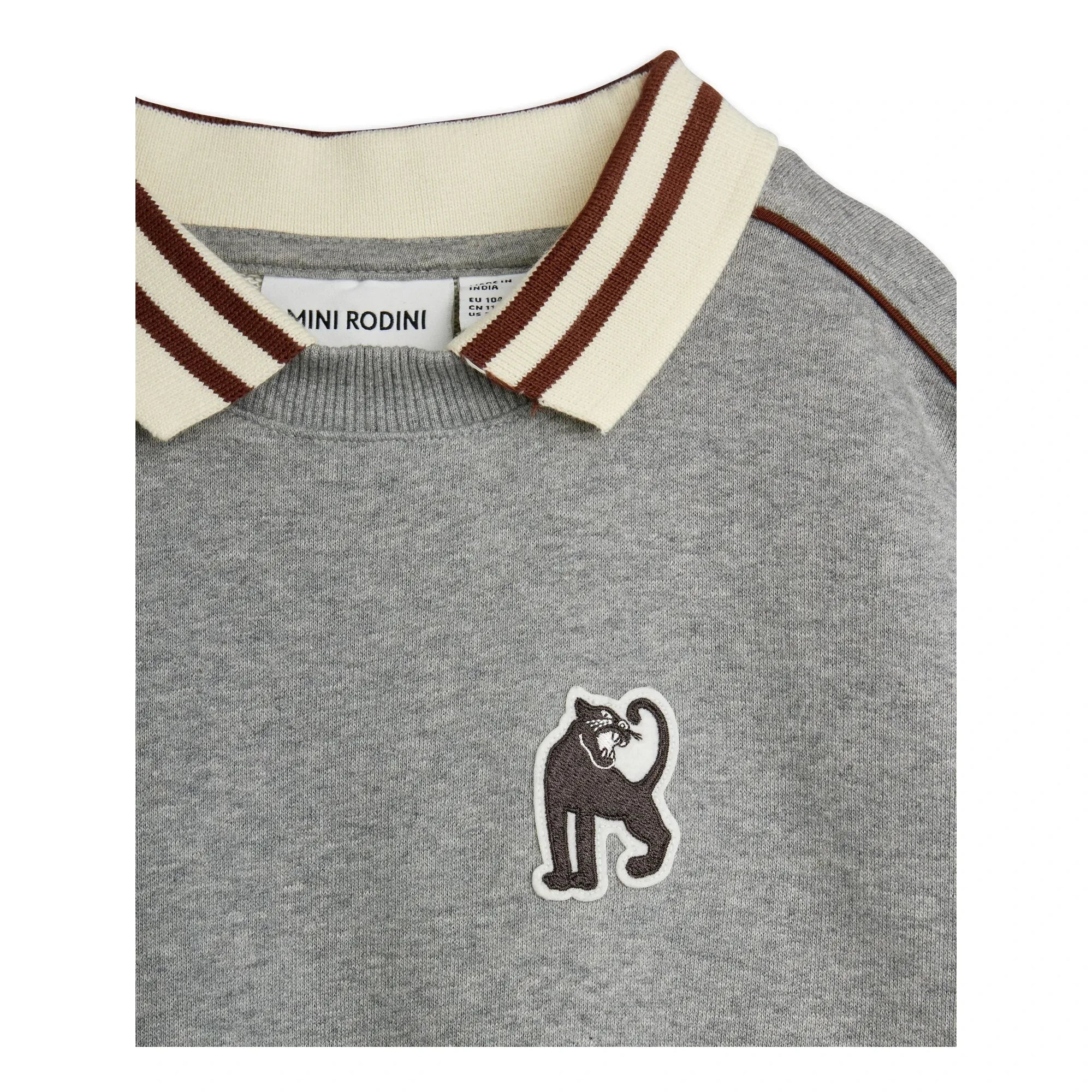 Mini Rodini - Panther Bio-Baumwoll-Sweatshirt | Grau meliert