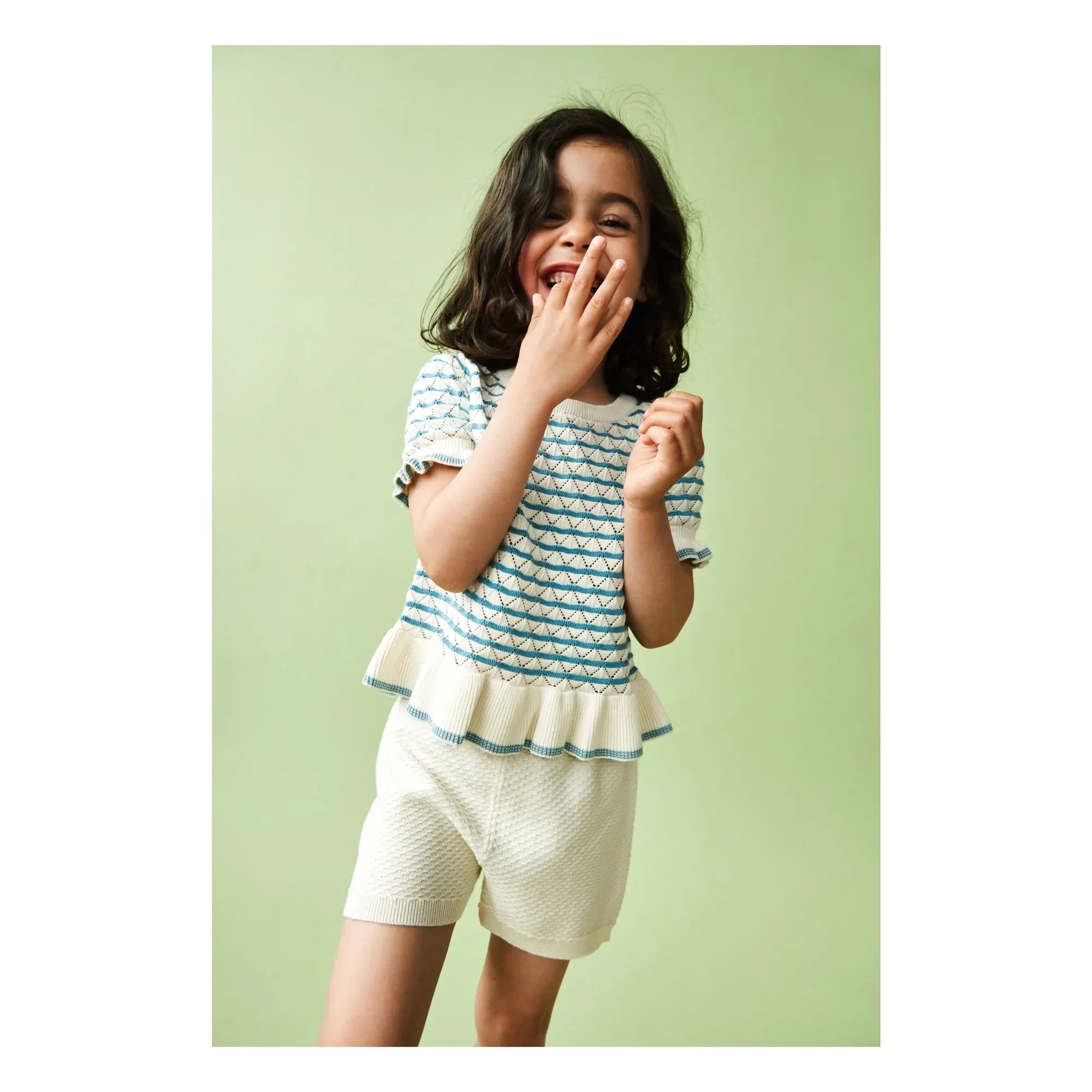 FUB - Bio-Baumwolle Feinstrick Piqué Shorts | Ecru