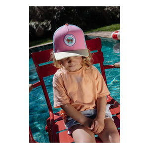 Hello Hossy - Stereo Dog Curved Visor Trucker Cap Bio-Baumwolle | Rosa