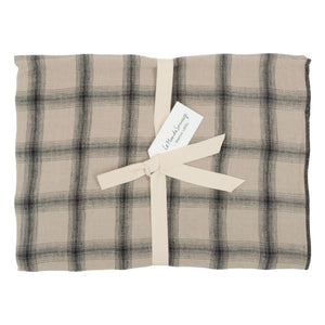 Le Monde Sauvage - Highlands Gewaschener Leinenkissenbezug | Beige Rosa