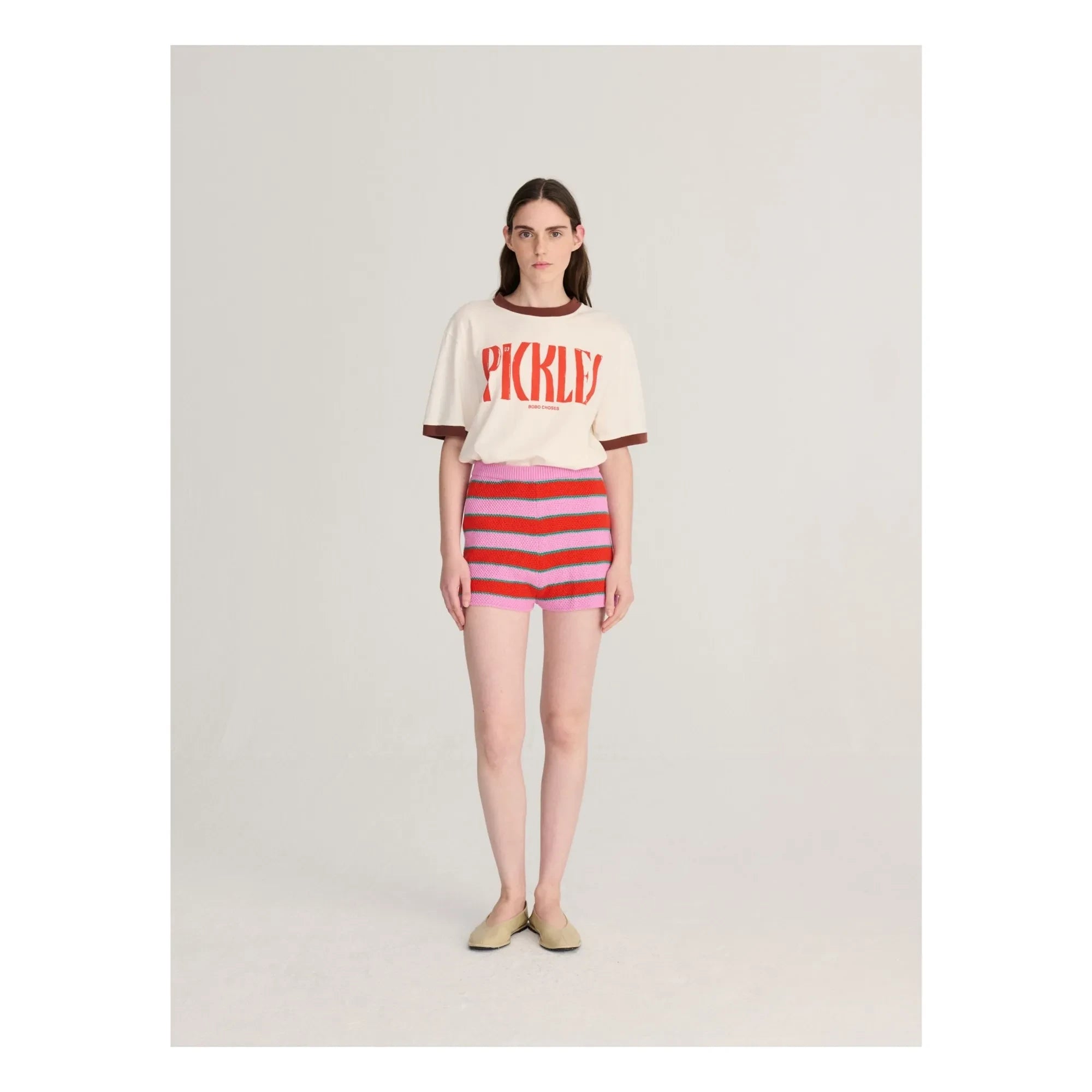 Bobo Choses - Gestreifte Shorts aus Bio-Baumwolle | Rosa