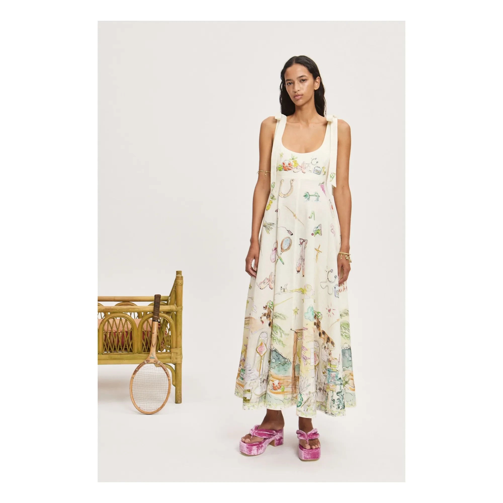 Alémais - Anouk Ballerina Leinenkleid | Creme