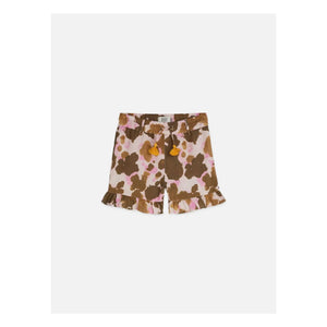 Scotch & Soda - Shorts mit Rüschen aus Leinen in Kuhmuster-Optik | Braun