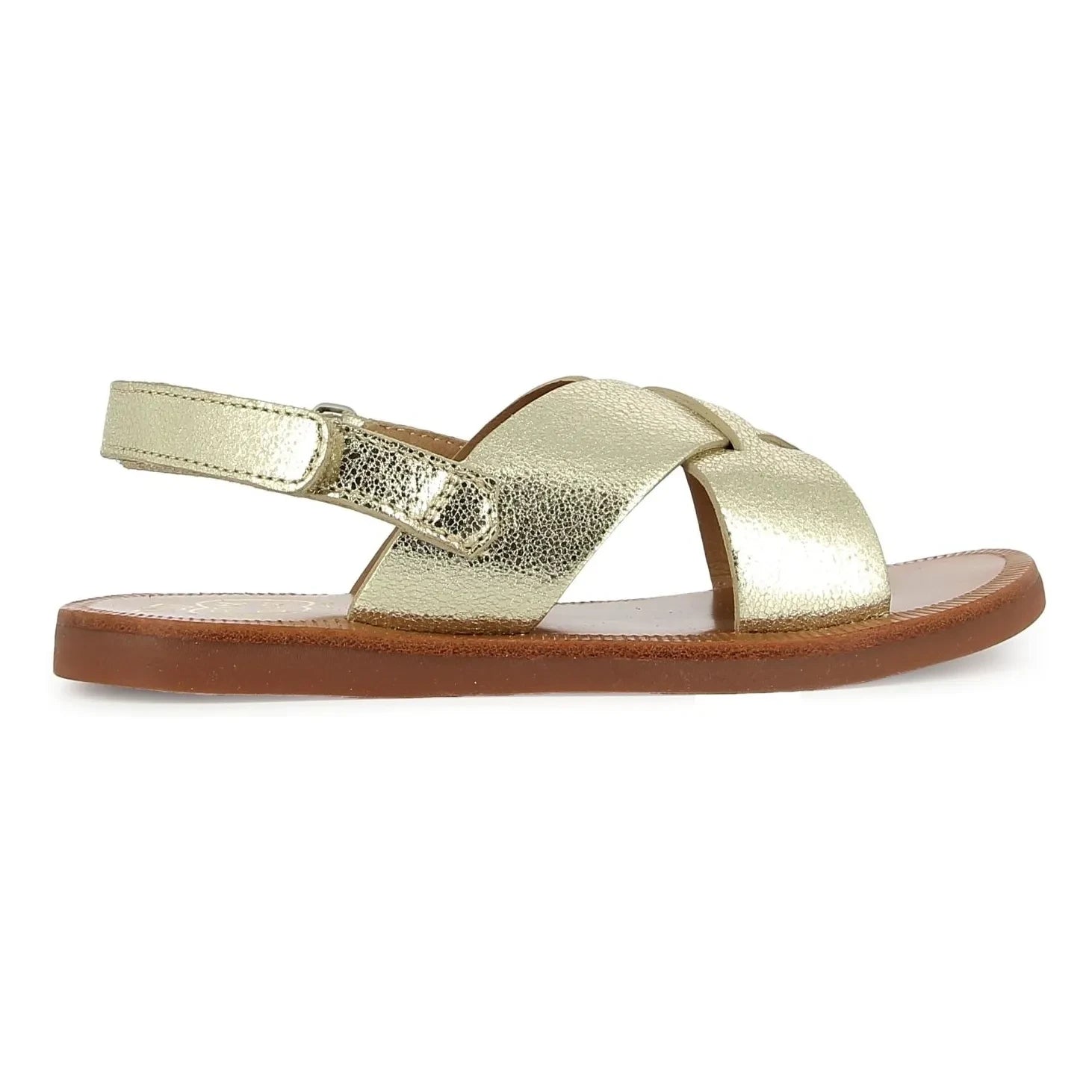 Pom d'Api - Plagette Gekreuzte Metallic-Sandalen | Gold