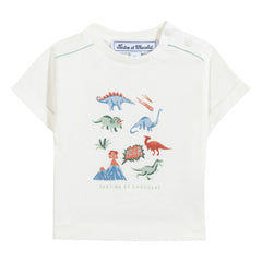 Tartine et Chocolat - T-Shirt mit Dinosaurier-Print | Ecru