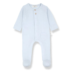 1+ in the family - Gerippter Pyjama Pau | Hellblau