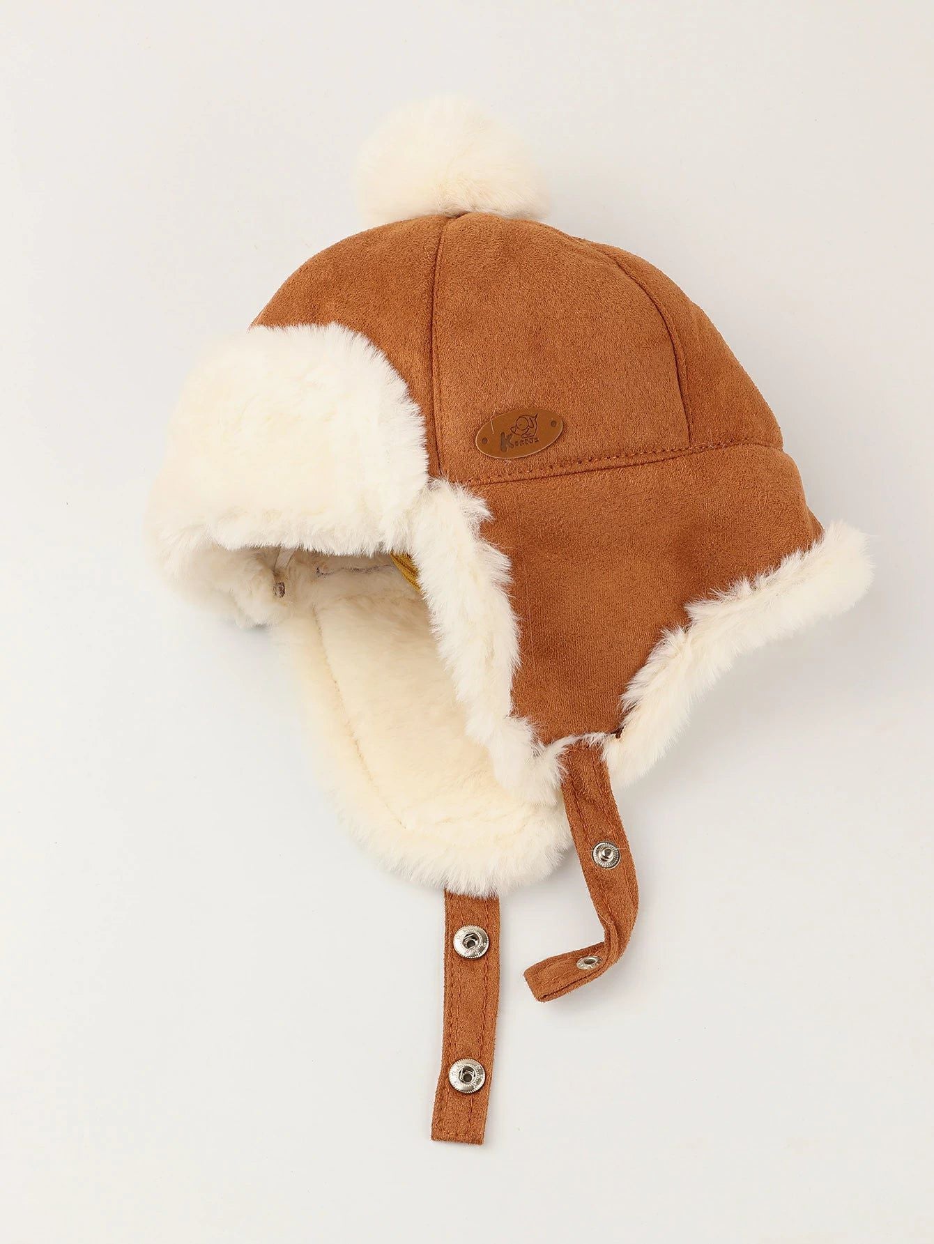 Dinossi - Polar Kürklü Ponponlu Pilot Çocuk Şapkası-Dinossi