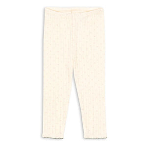 Konges Sløjd - Minnie Hearts Organic Cotton Leggings | Ecru