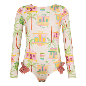 Pepita & Me - Alana Island Long Sleeve Swimsuit | Ecru
