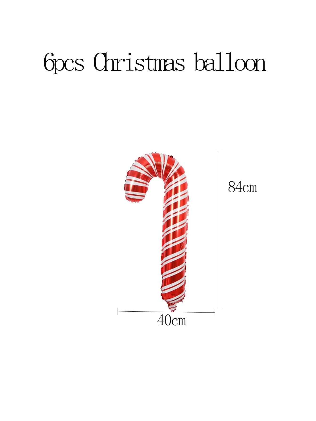 Yılbaşı - Noel Baston Şekeri Büyük Boy 84CM Yeni Yıl Dekoratif Balonu 1 Adet-Dinossi