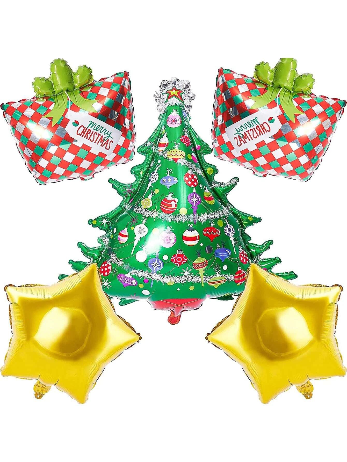 Yılbaşı - Noel Yeni Yıl Dekoratif Balonlar Seti 5 Adet-Dinossi