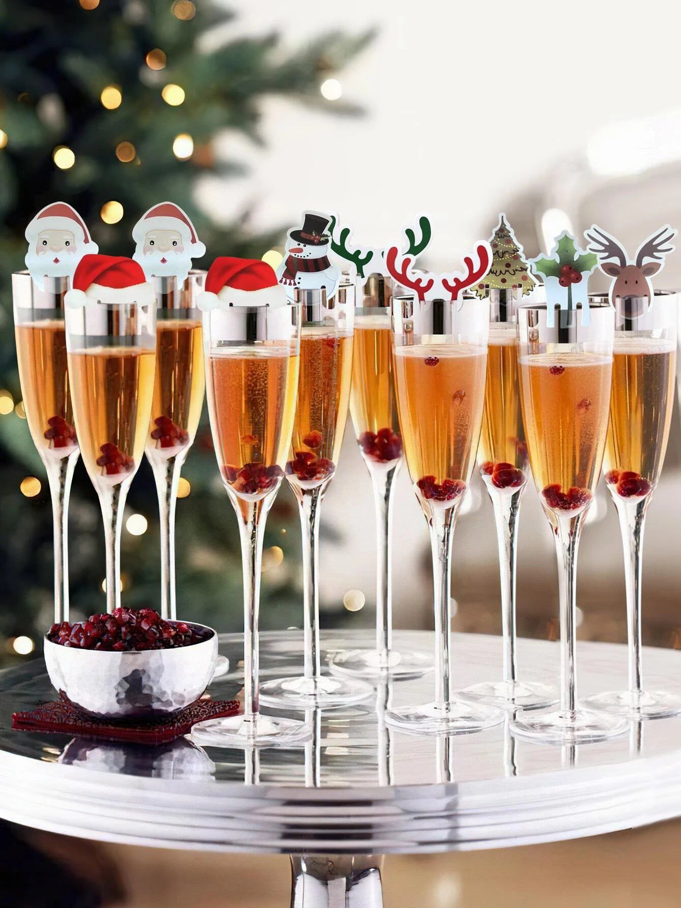 Dinossi - Yılbaşı Partisi Kadeh Süsleri Başlığı 10 Adet-Dinossi