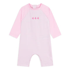 Petit Bateau - Çizgili UV korumalı mayo | Pembe