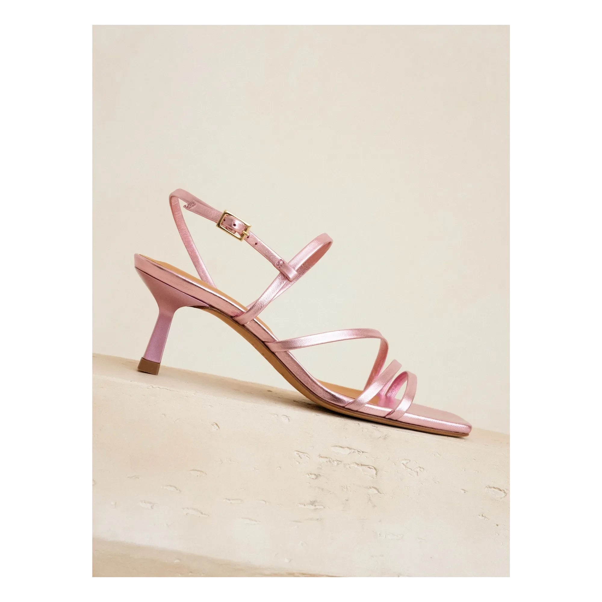 Bobbies - Alix Laminé Ledersandalen | Rosa