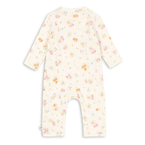 Konges Sløjd - Minnie Overall mit Blumenmuster aus Bio-Baumwolle | Ecru