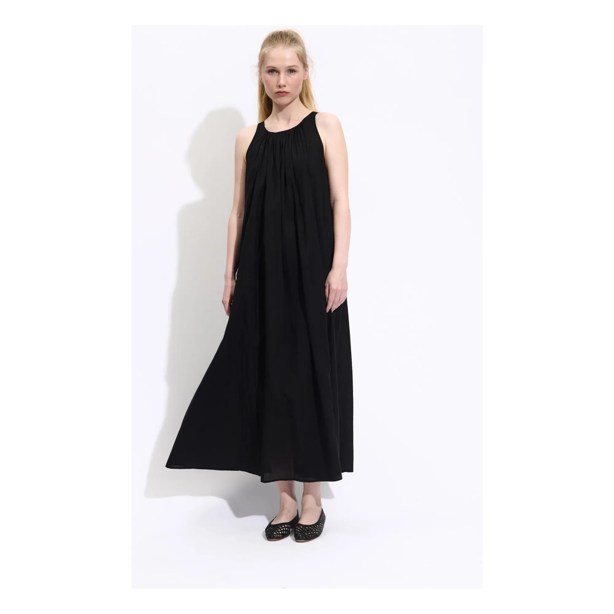 BELLEPIECE - Biaccio Voile-Baumwollkleid | Schwarz