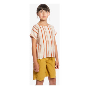 Matona - Easy Striped Linen T-Shirt | Off White