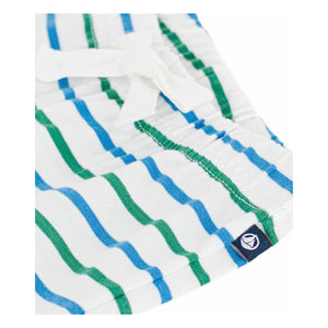 Petit Bateau - Çizgili polar şort | Beyaz