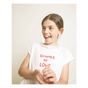 Búho - Summer Of Love Volant-Frottee-T-Shirt | Ecru