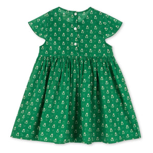 Konges Sløjd - Organic Cotton Gathered Dress | Green