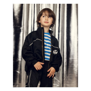 Mini Rodini - Recycled Fiber Patch Sweatshirt Jacket | Black