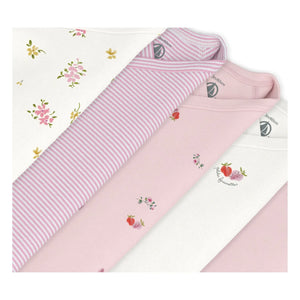 Petit Bateau - 5'li Organik Pamuk Çiçekli Body Seti | Pembe