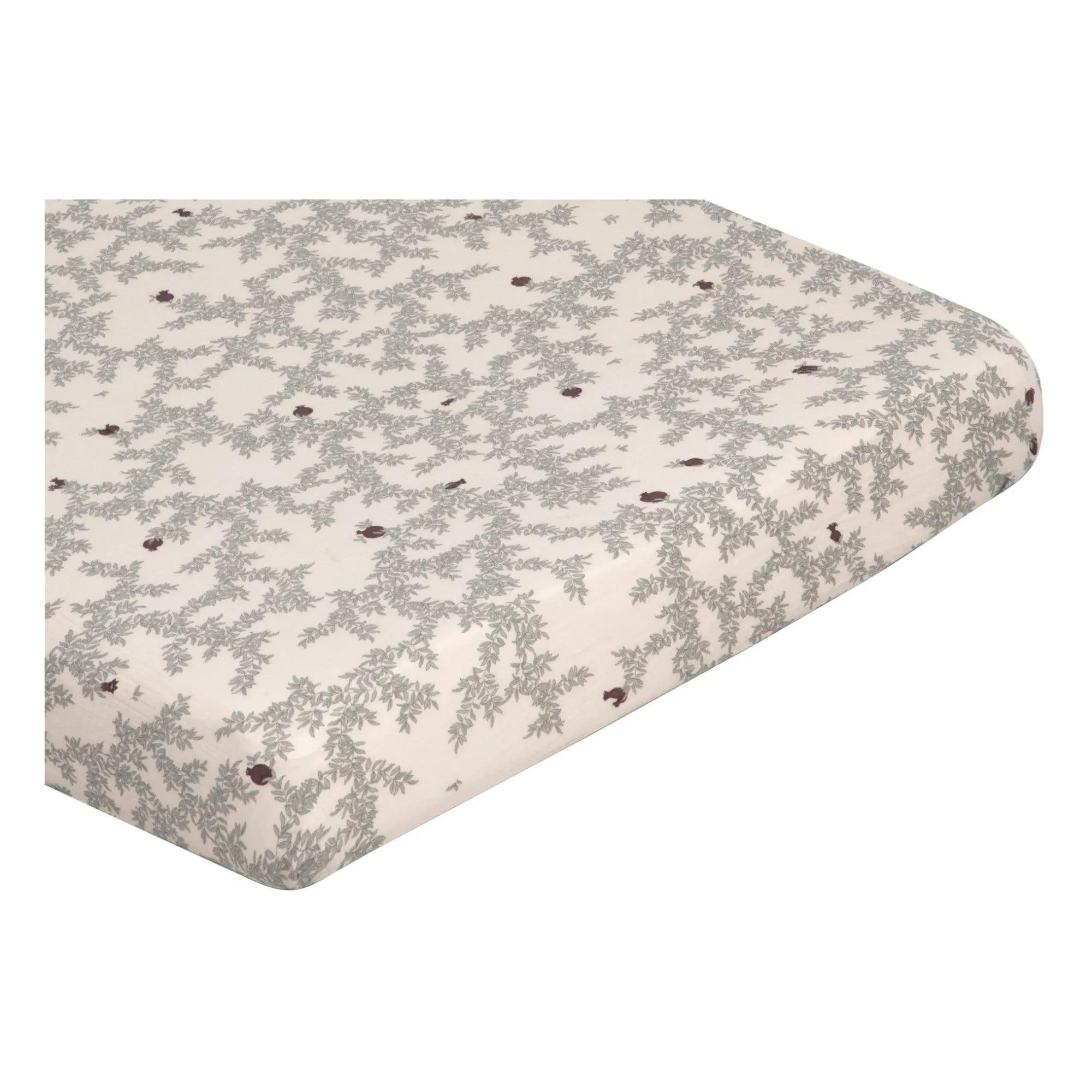 garbo&friends - Pomegranate Cotton Muslin Fitted Sheet | Beige