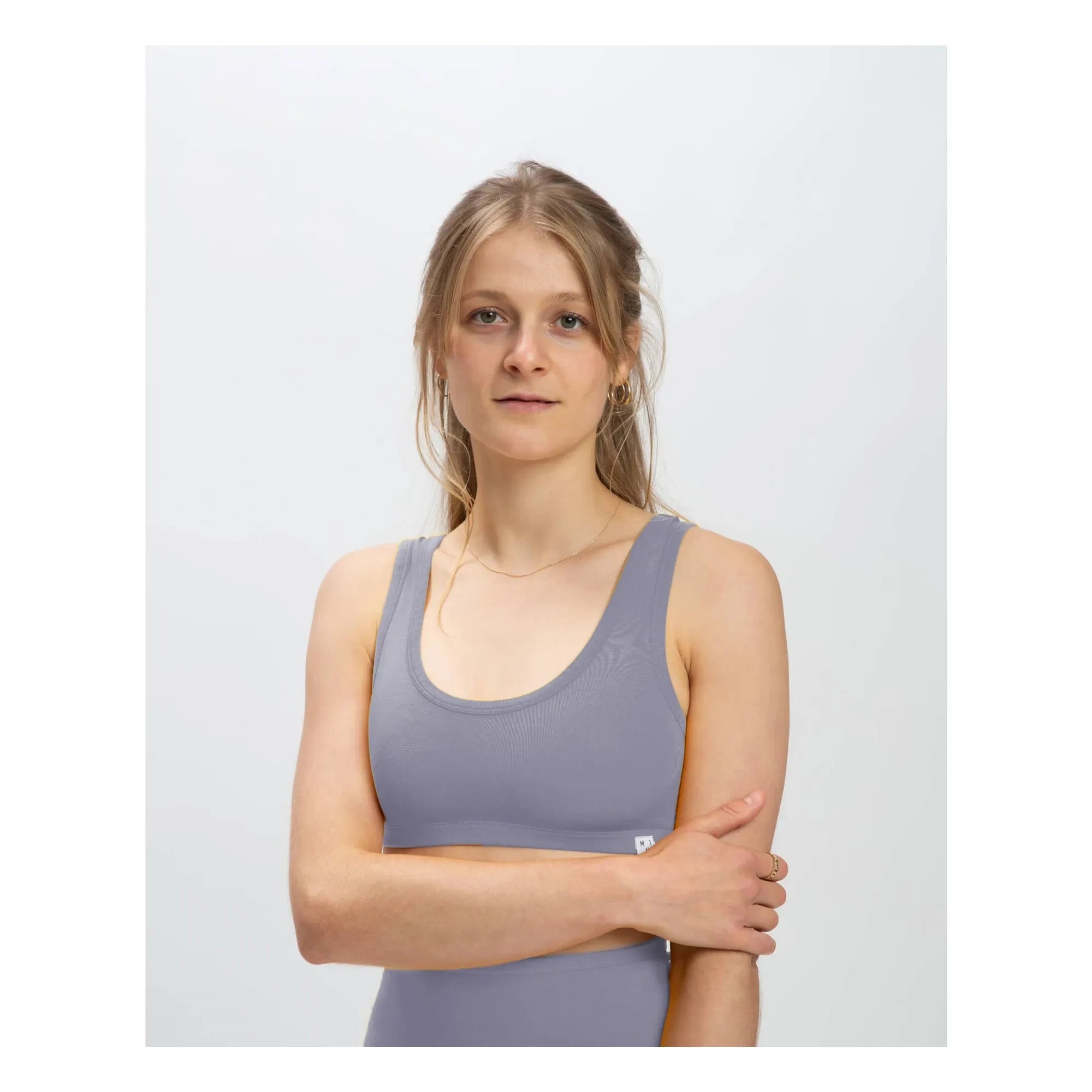 Matona - Plain organic cotton bra | Damson