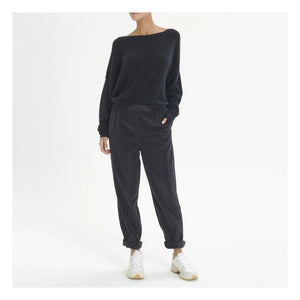 American Vintage - Damsville Wool Boat Neck Sweatshirt | Black