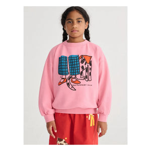 Bobo Choses - Friends organik pamuklu sweatshirt | Pembe