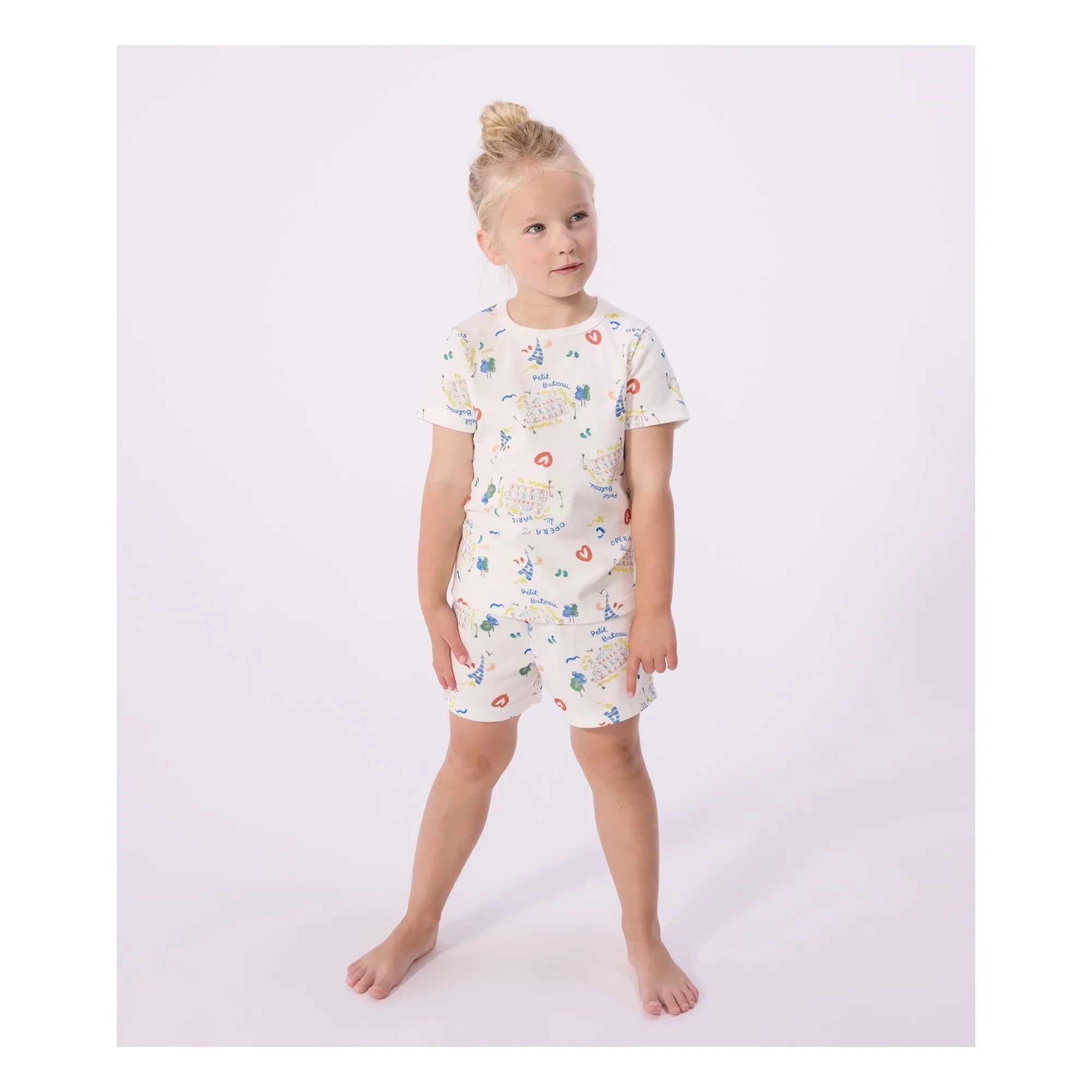 Petit Bateau - Opera Shorty Schlafanzug | Weiß