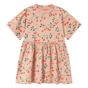Tinycottons - Cerises organic cotton dress | Light Pink