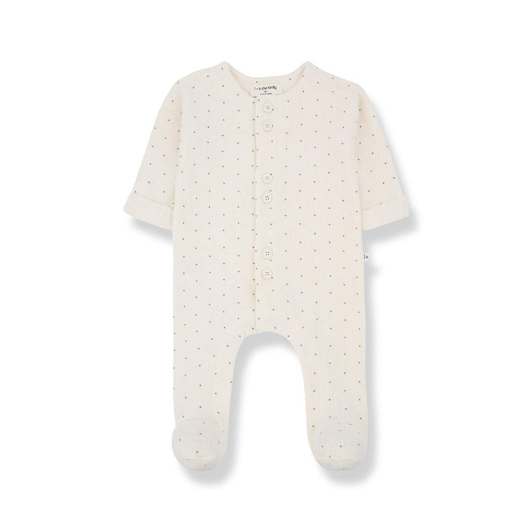 1+ In The Family Adrien Jumpsuit w/feet - Beige-Bodysuits-Beige-3m | Natural Baby Shower