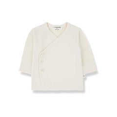 1+ In The Family Elodie Long Sleeve Newborn Shirt - Ecru-Tops-Ecru-3m | Natural Baby Shower