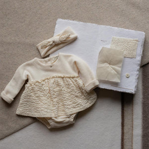 1+ In The Family Nicoline Dress - Ecru-Dresses-Ecru-12m | Natural Baby Shower