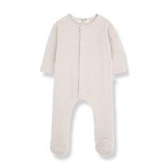 1+ In The Family Philipe Jumpsuit w/feet - Beige-Bodysuits-Beige-3m | Natural Baby Shower