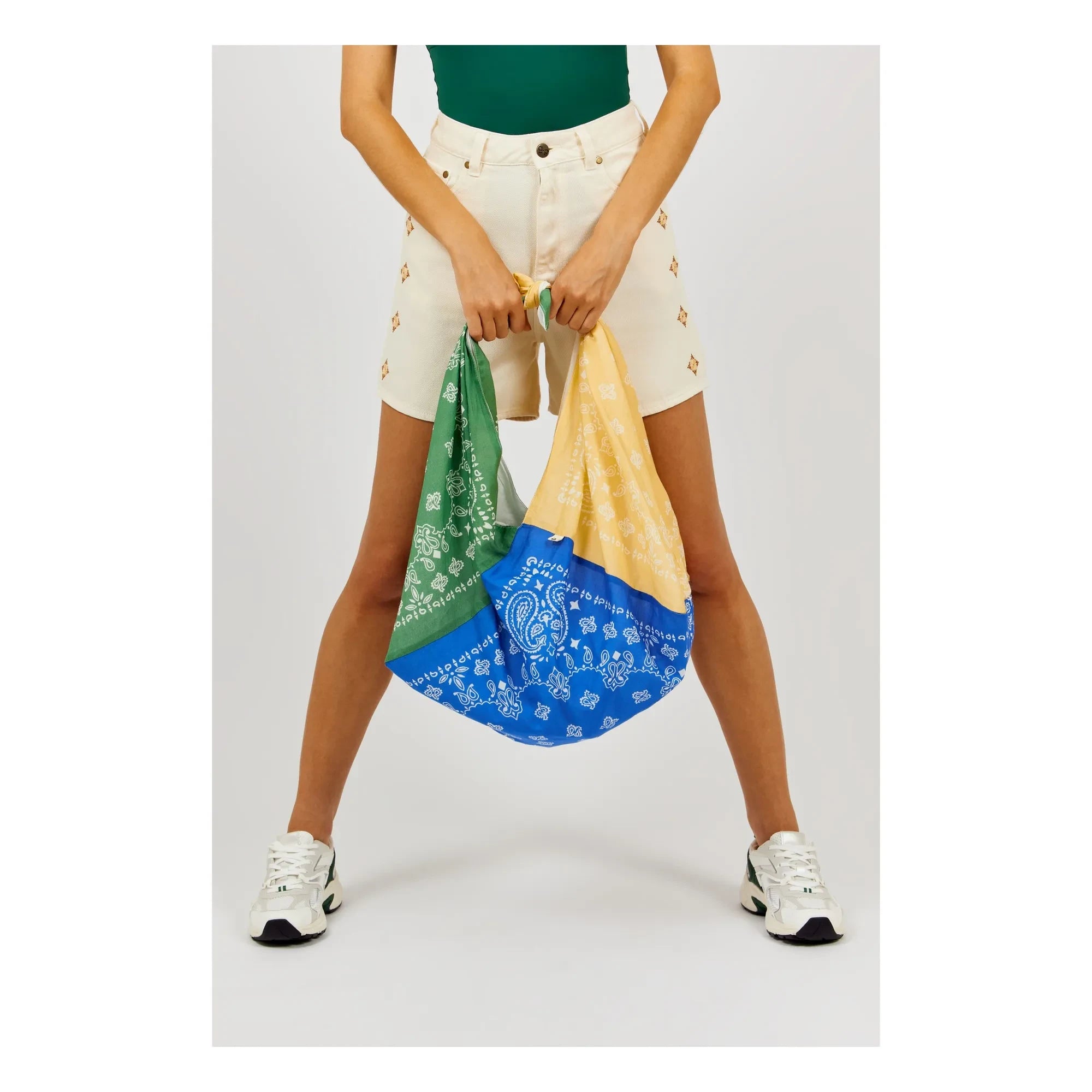 a.p - Baumwoll-Voile-Bandana-Tasche | Blau